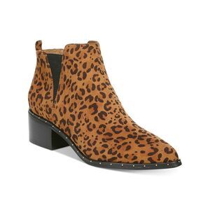 BAR III Womens Brown Leopard Print Back Pull Loop Gabby Almond Booties 5 M
